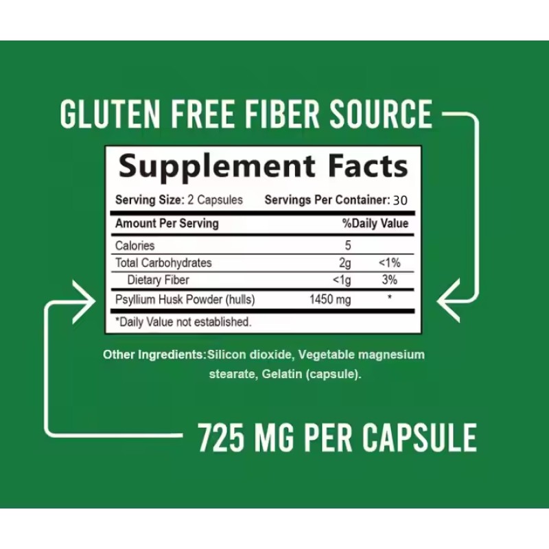 Psyllium Husk Capsules Factory - Organic Fiber Natural Detox