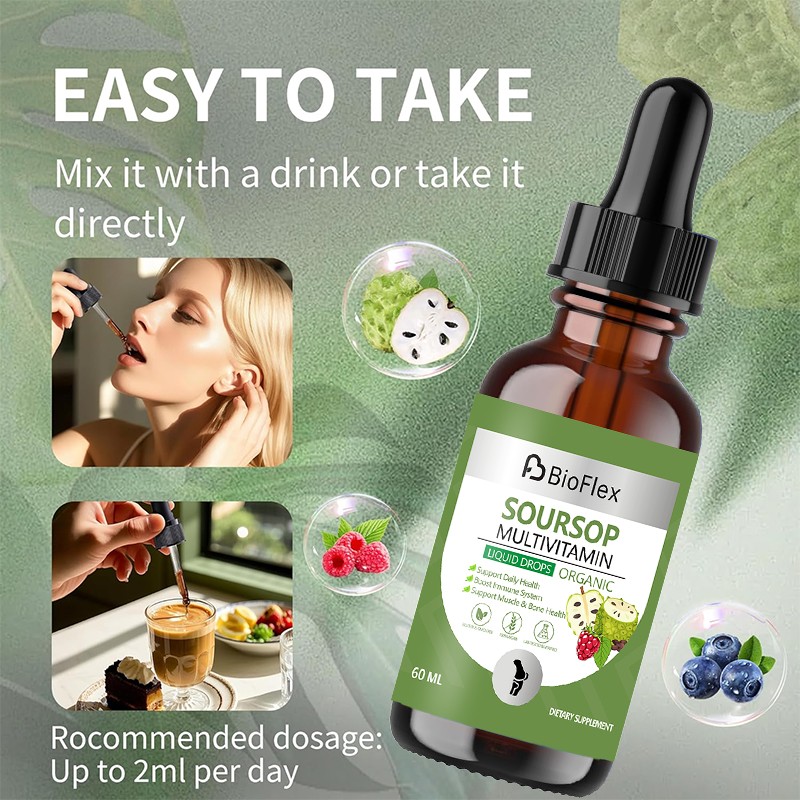 Soursop Extract Drops Supplier - Graviola Multi Vitamins B6 C D3
