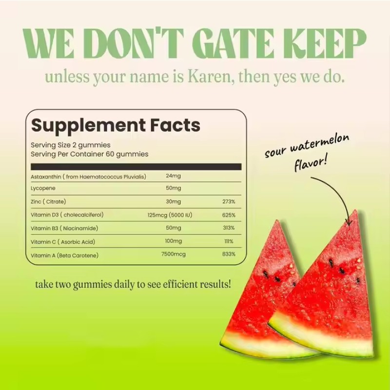 Tanning Gummies Supplier - Beta-Carotene Lycopene Astaxanthin