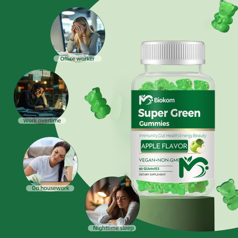Super Greens Gummies Factory - Vitamin C Turmeric Zinc Vegan