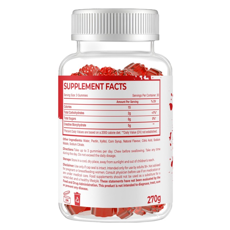 Creatine Monohydrate Gummies Factory - 5000mg Muscle Growth Custom