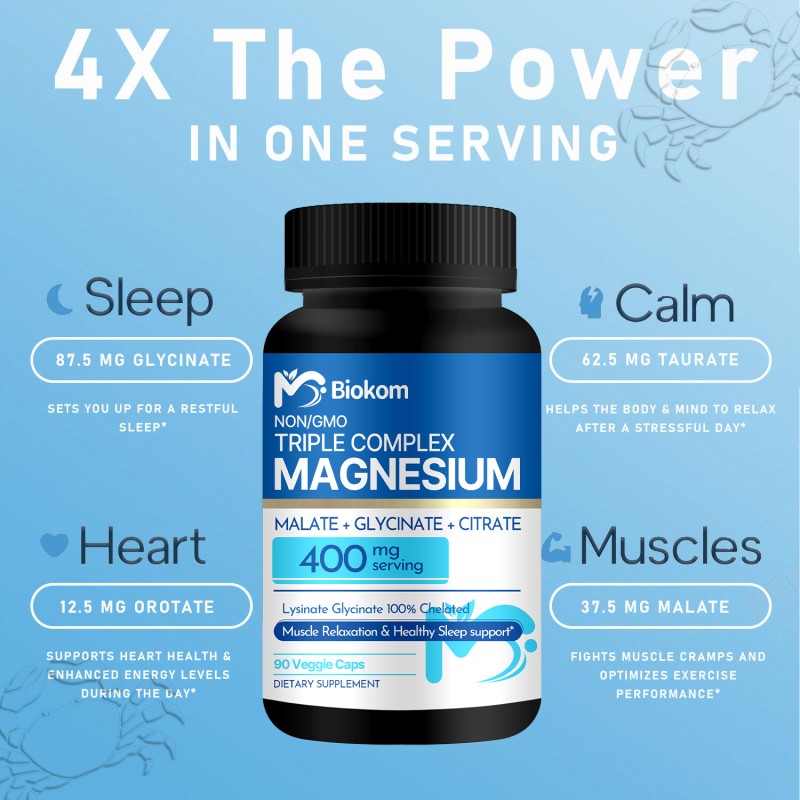 Magnesium Glycinate Capsule Supplier - 400mg Sleep Heart Muscle