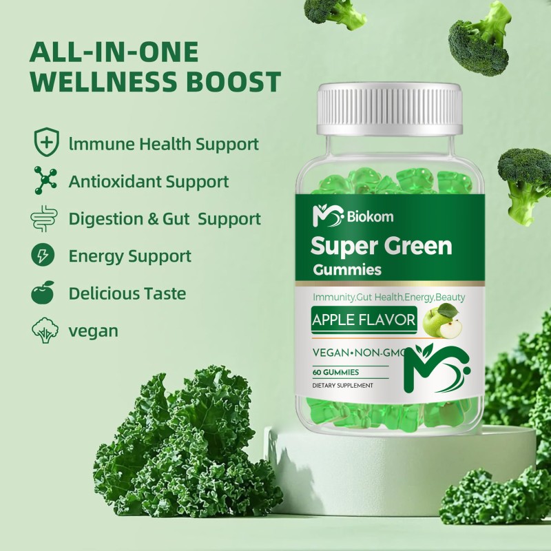 Super Greens Gummies Factory - Vitamin C Turmeric Zinc Vegan