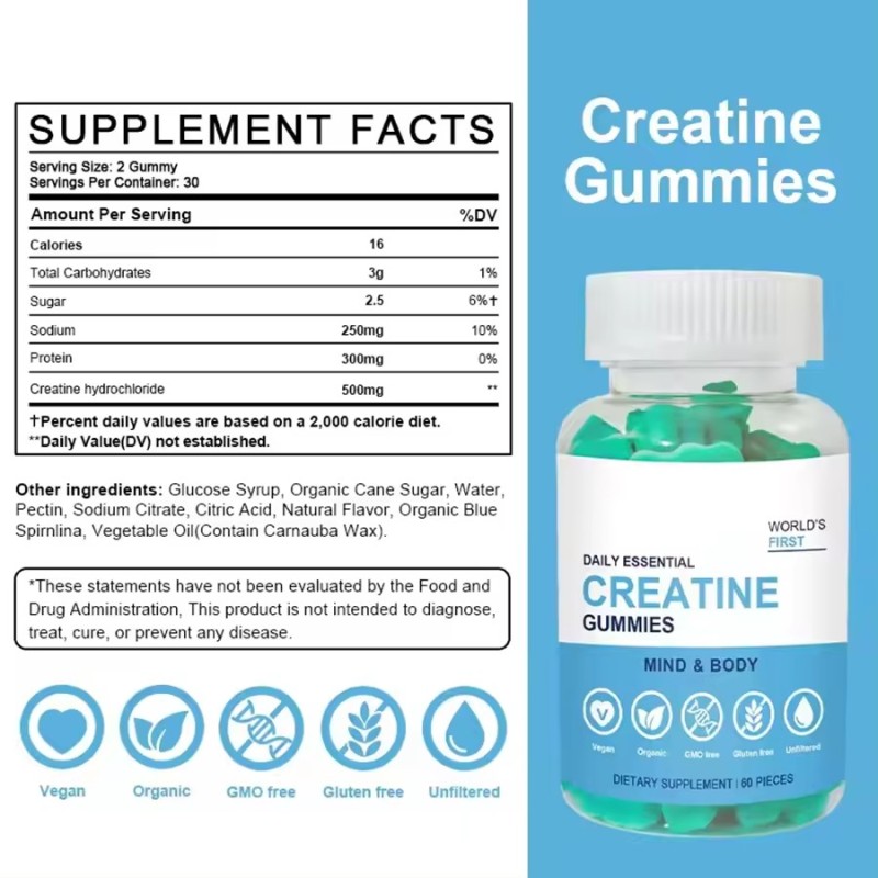 Creatine Monohydrate Gummies Supplier - 5000mg Sports Nutrition
