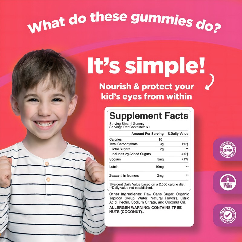 Children Eye Gummies Manufacturer - DHA Lutein Zeaxanthin Brain