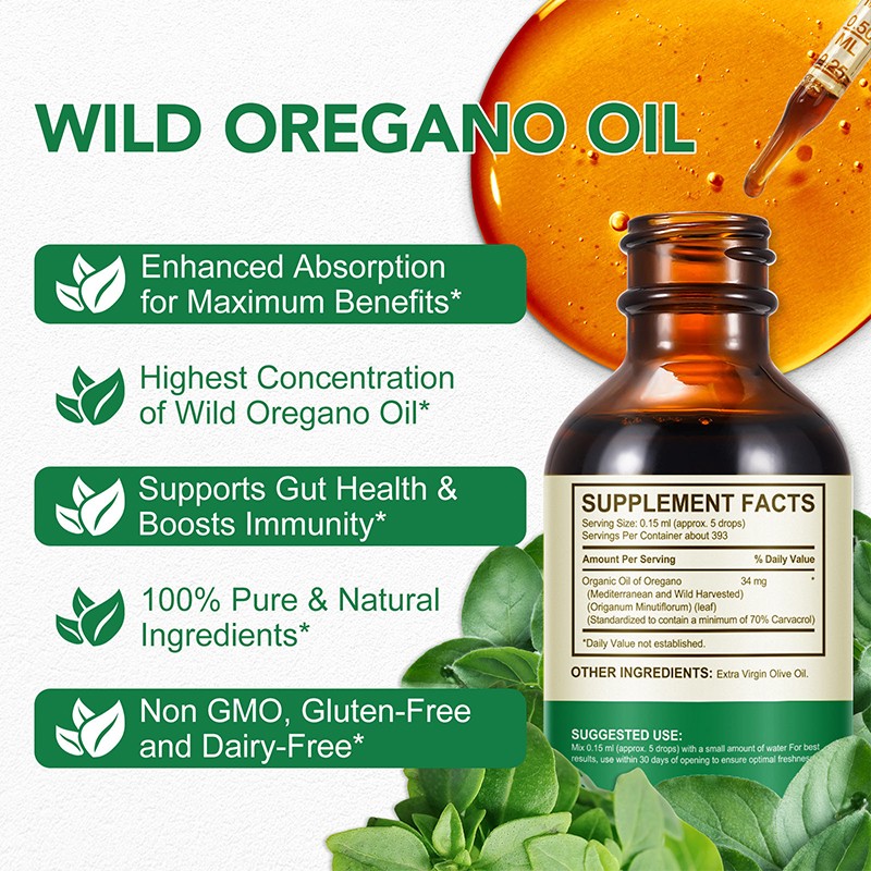 Oregano Oil Drops Manufacturer - Immune Gut Health Natural