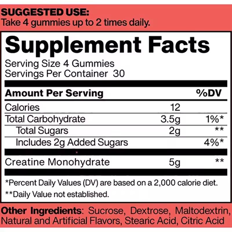 Vegan Creatine Gummies Factory - L-carnitine Women Men