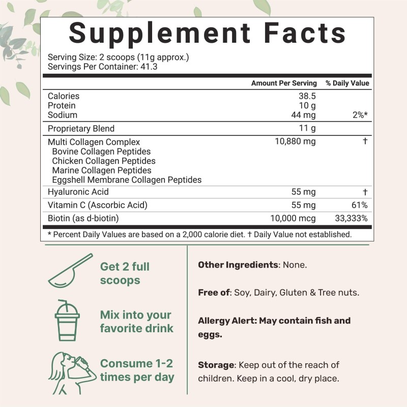 Multi Collagen Powder Manufacturer - Type I II III V X Biotin