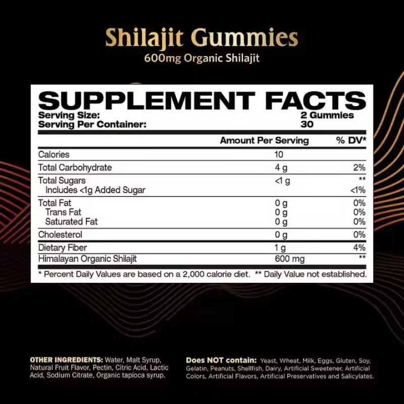 Shilajit Gummies Factory - Himalayan 500mg 1000mg Custom