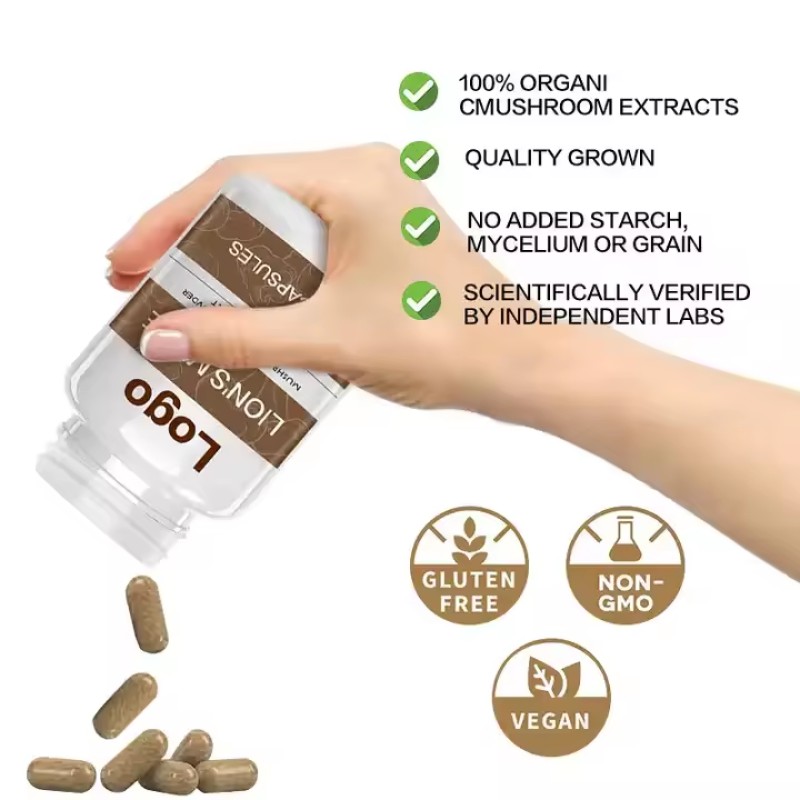 Lions Mane Capsules Supplier - Organic Mushroom Extract Vegan