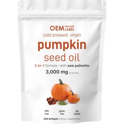 Pumpkin Seed Oil Softgels Manufacturer - OEM Cold Pressed Saw Palmetto Urinary