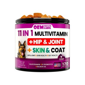 Dog Multivitamin Chews Factory - OEM 11 in 1 Glucosamine Joint Support