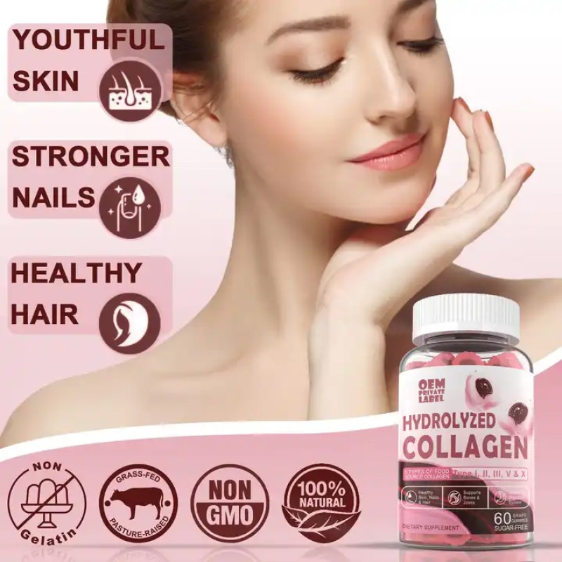 Collagen Gummies Manufacturer - OEM Vegan Biotin Hair Skin Nails Vitamins