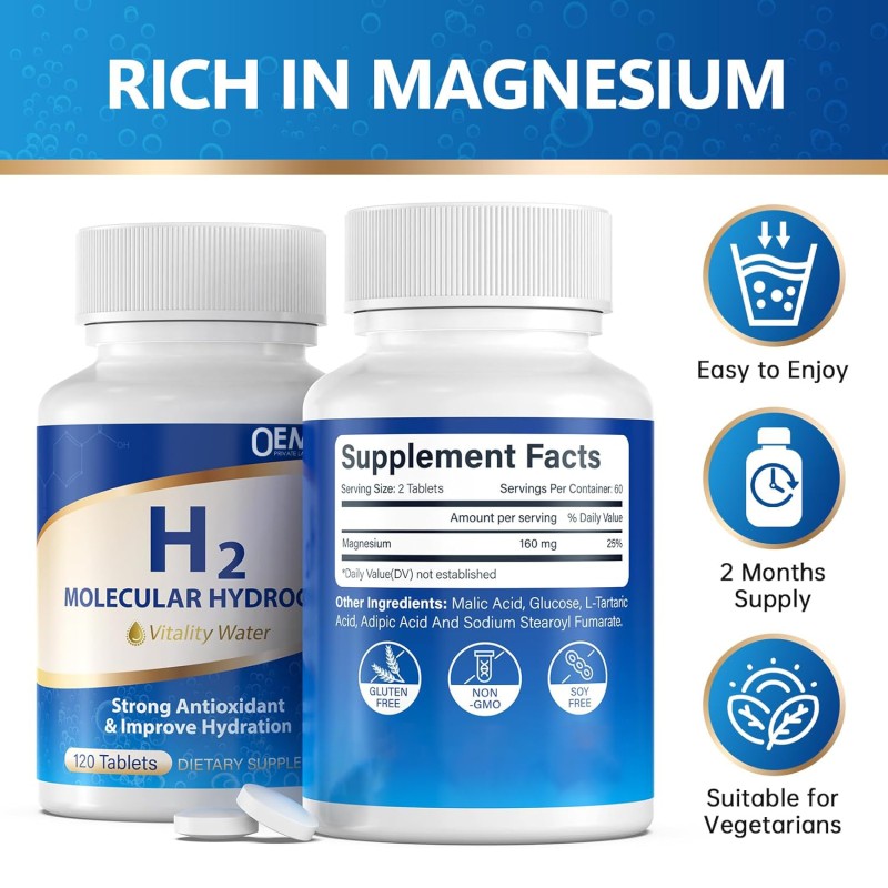 Hydrogen Water Tablets Factory - OEM H2 Tablets Brain Health Cognitive