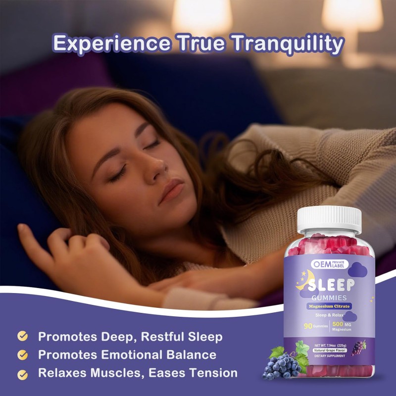 Melatonin Gummies Manufacturer - OEM 500mg Sleep Mood Relaxation Support