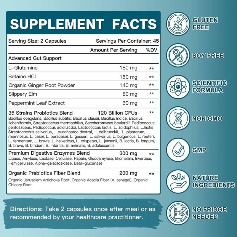 Probiotics Capsules Factory - OEM 120 Billion CFU 35 Strains Gut Support