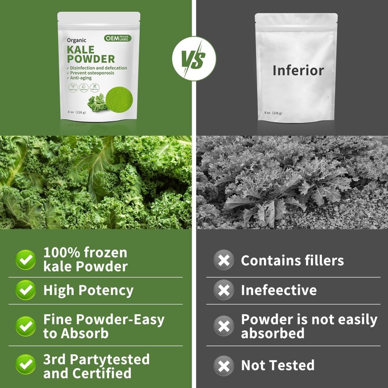 Kale Powder Supplier - OEM Organic Green Juice Immune System Fiber