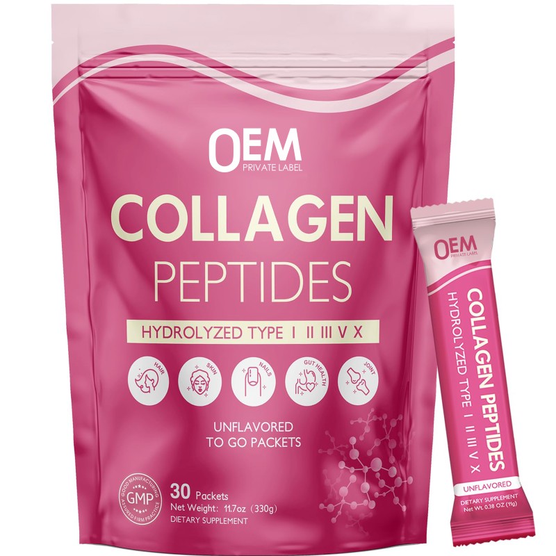 Collagen Peptides Powder Factory - OEM Multi Collagen Biotin Vitamin C HA