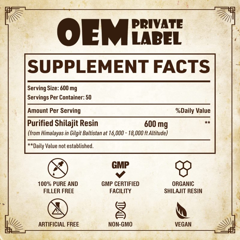 Shilajit Liquid Drops Factory - OEM Resin 85 Trace Minerals Fulvic Acid