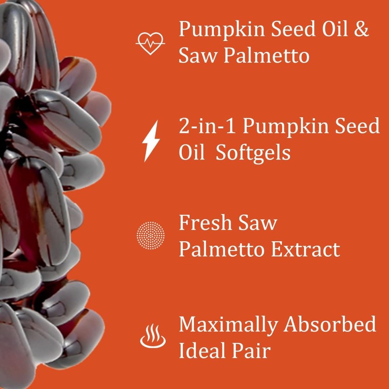 Pumpkin Seed Oil Softgels Factory - OEM 3000mg Saw Palmetto Hair Skin