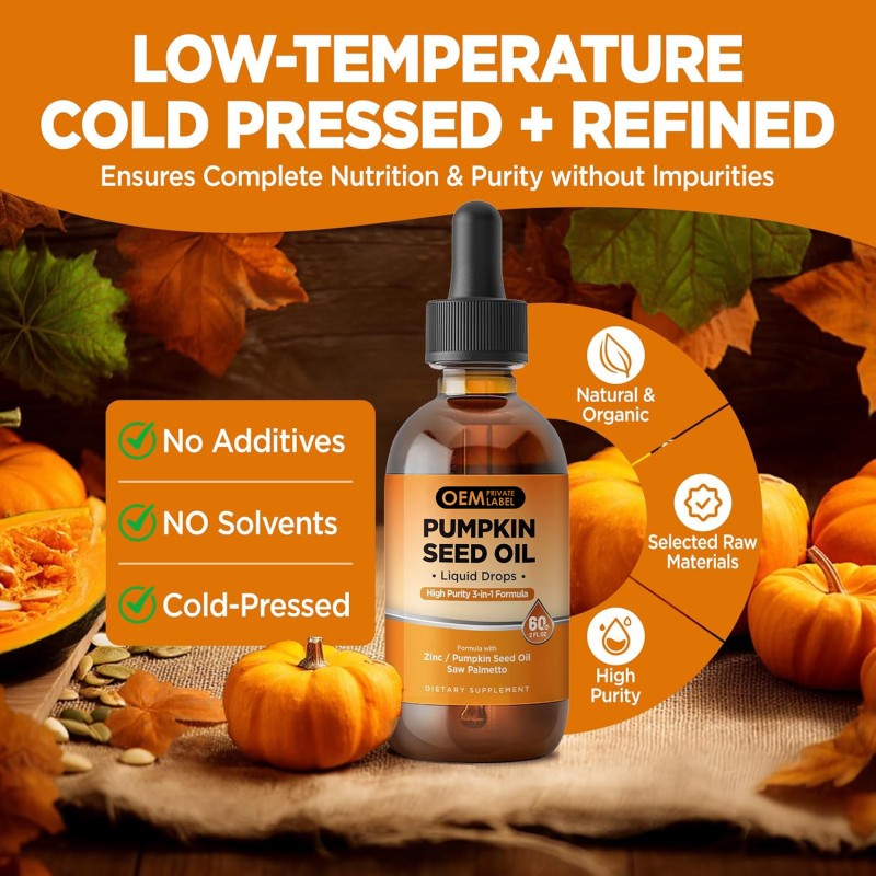 Hair Growth Drops Factory - OEM Pumpkin Seed Oil Saw Palmetto Prostate