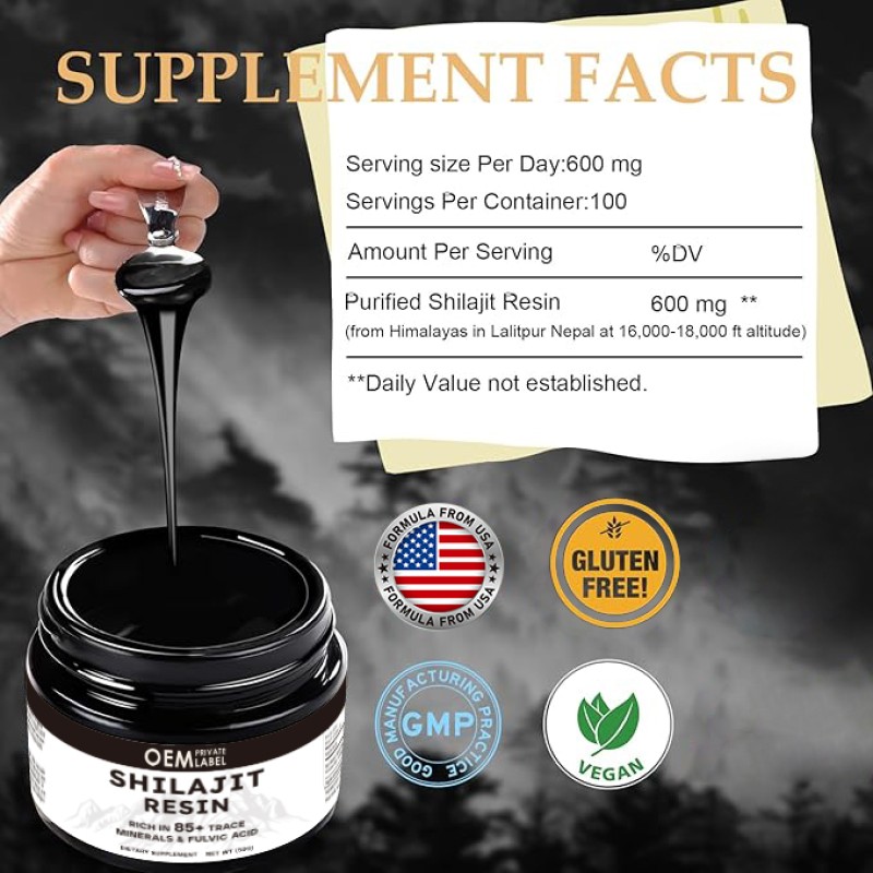 Shilajit Resin Supplier - OEM Pure Himalayan Organic Fulvic Acid