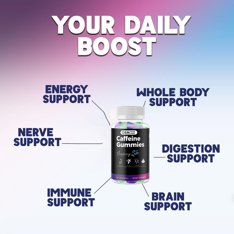 Energy Gummies Supplier - OEM Natural Caffeine Guarana Green Tea