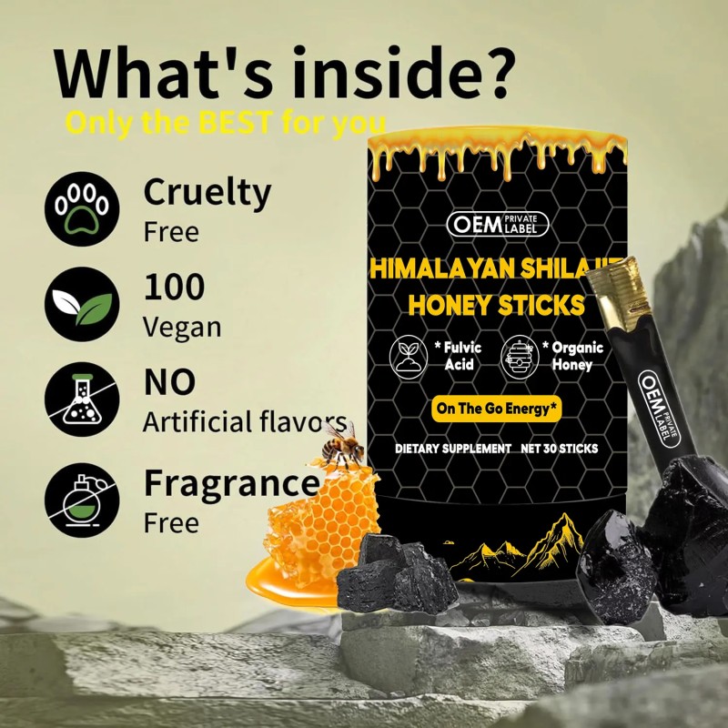 Shilajit Honey Sticks Supplier - OEM Himalayan Resin Organic Honey Saffron
