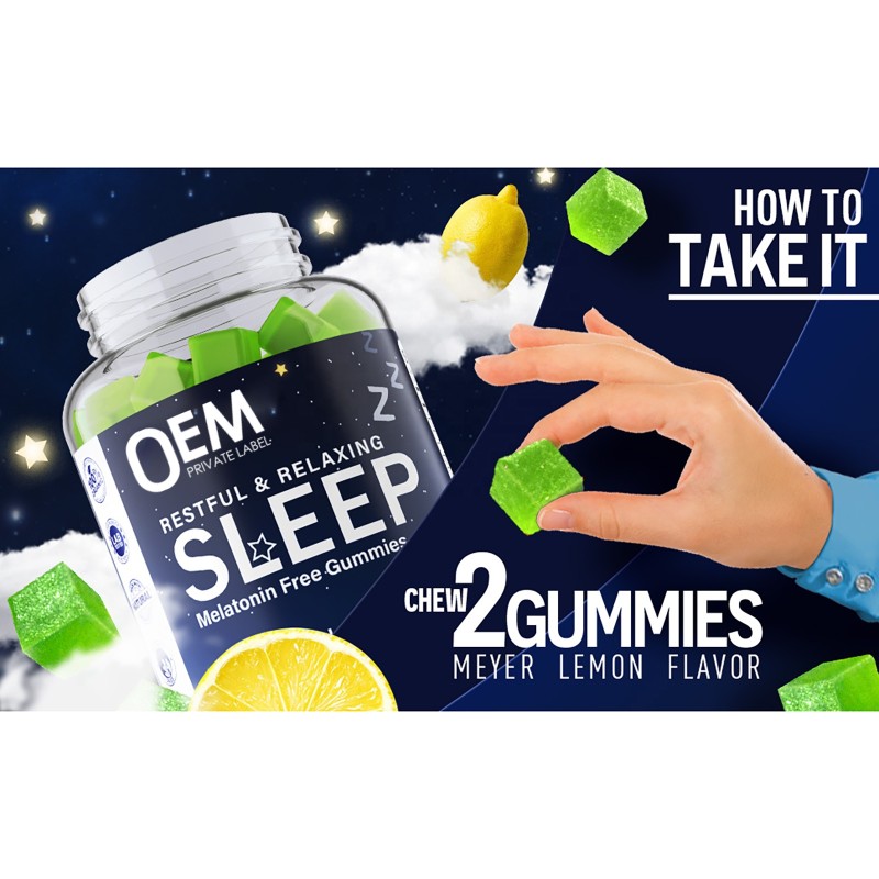 Sleep Aid Gummies Supplier - OEM Melatonin Free Relax Mood Lemon Flavor