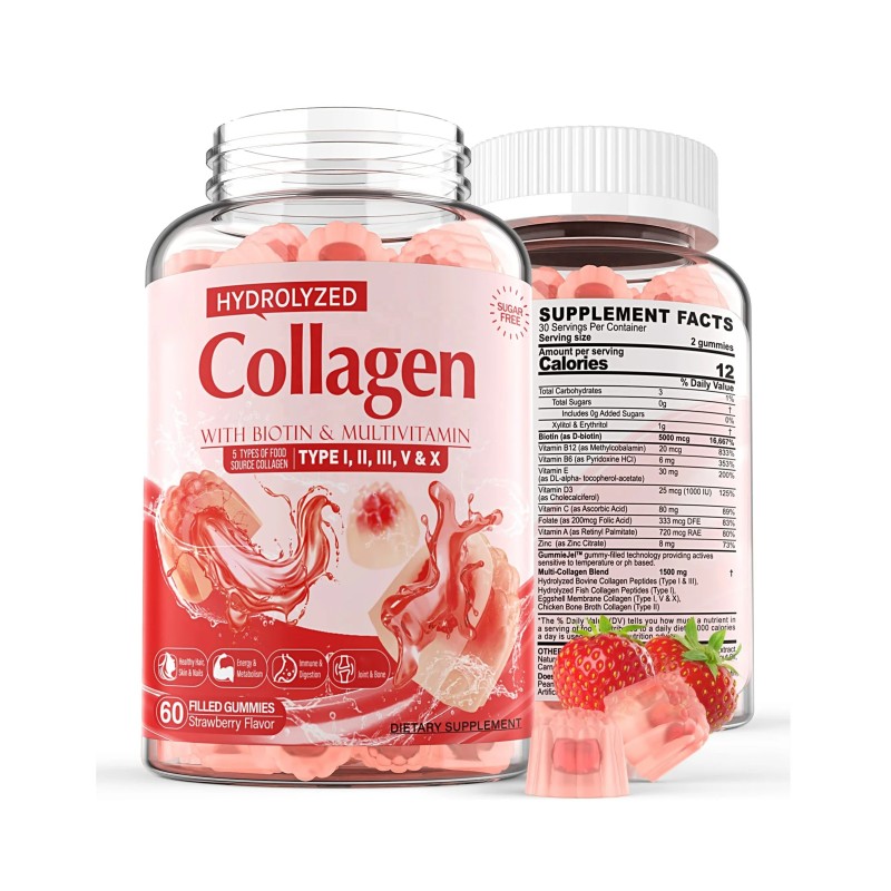 Collagen Gummies Manufacturer - OEM Sugar Free 1500mg Multi Peptides Biotin