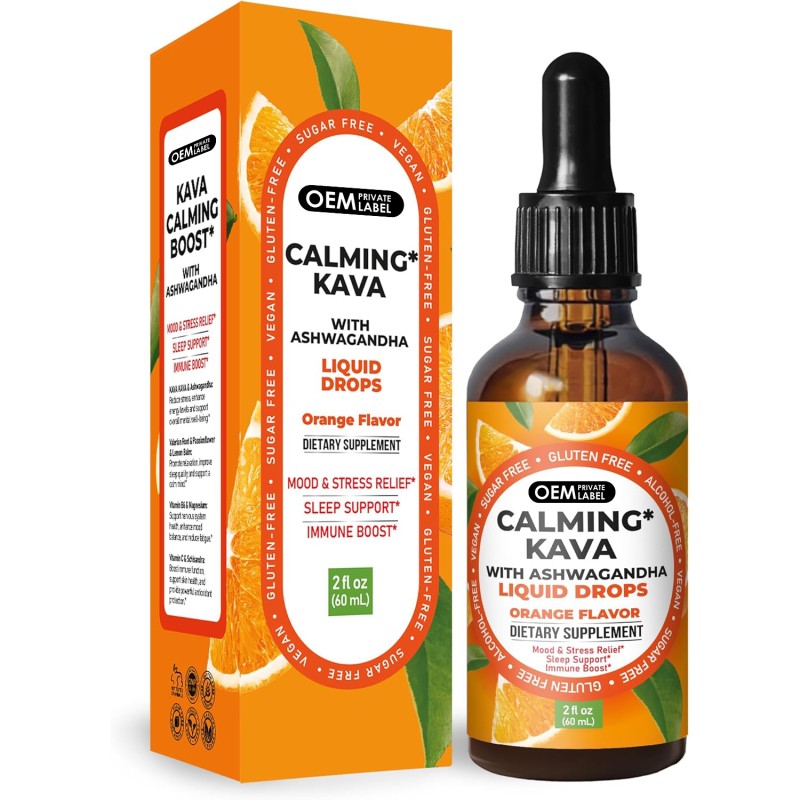 Calming Drops Manufacturer - OEM Kava Ashwagandha Valerian Root Mood