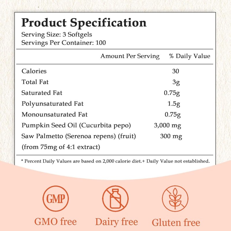 Pumpkin Seed Oil Softgels Manufacturer - OEM 3000mg 2 in 1 Saw Palmetto