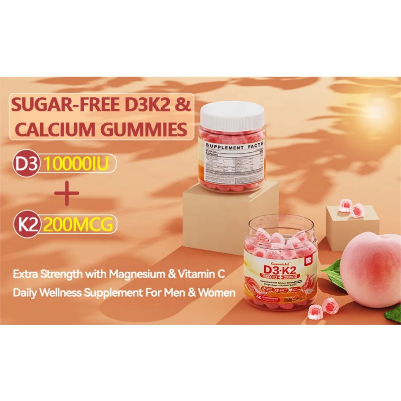 Vitamin D3 K2 Gummies Supplier - OEM 10000 IU K2 Strong Bones Heart