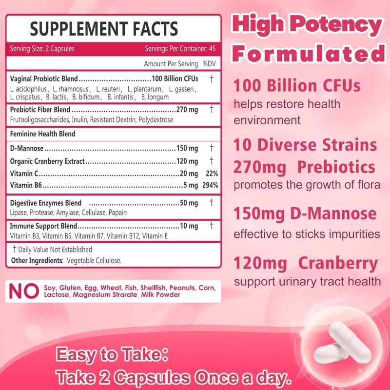 Probiotic Capsules Manufacturer - OEM 100 Billion CFU Vaginal Digestive Enzymes