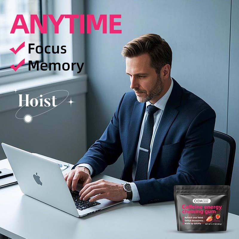 Energy Chewing Gum Factory - OEM Mint Strawberry Caffeine Focus
