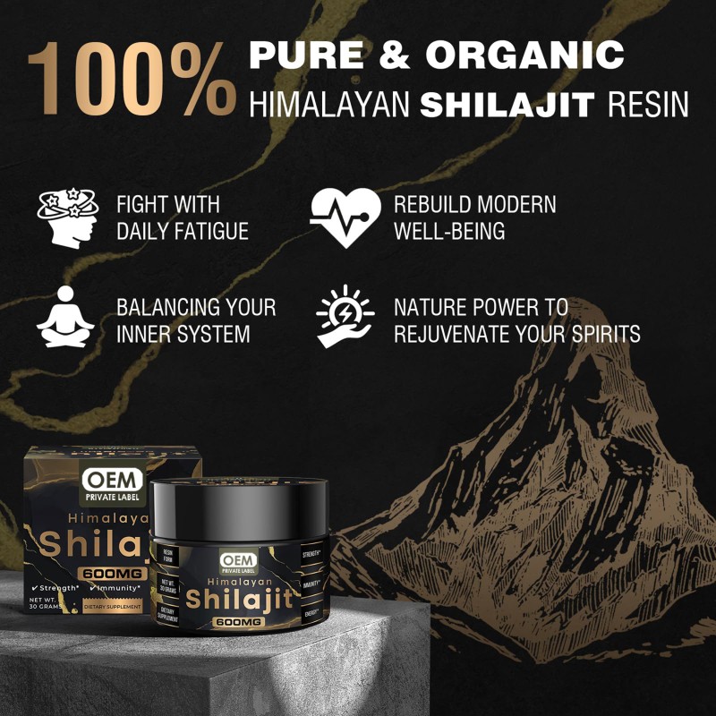 Shilajit Resin Factory - OEM 85+ Trace Minerals Fulvic Acid Focus