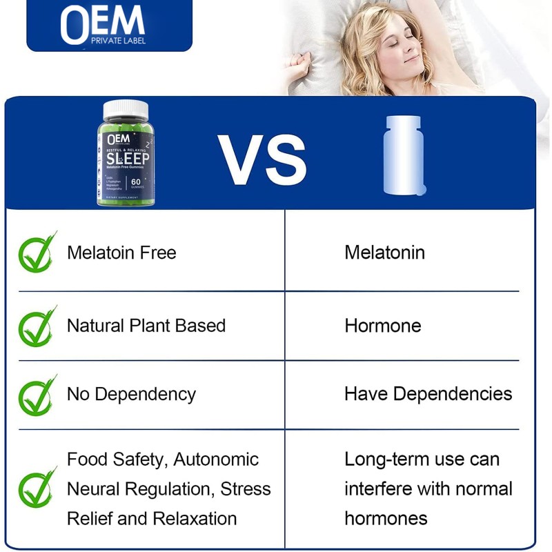 Sleep Aid Gummies Supplier - OEM Melatonin Free Relax Mood Lemon Flavor