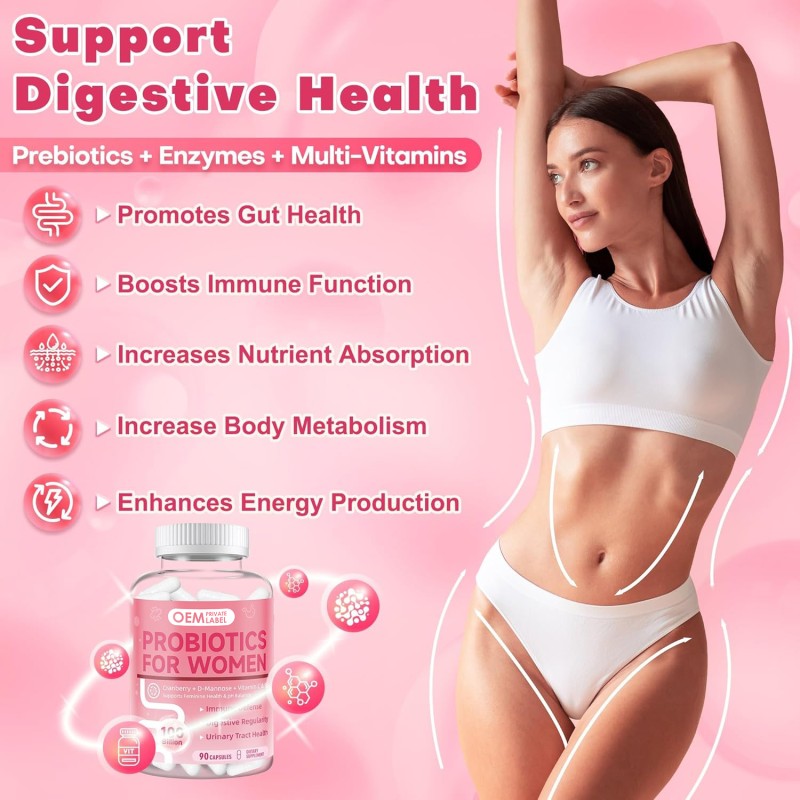 Probiotic Capsules Manufacturer - OEM 100 Billion CFU Vaginal Digestive Enzymes