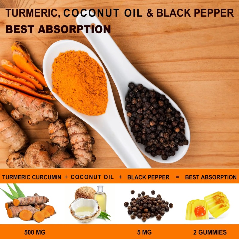Turmeric Gummies Supplier - OEM Herbal Extract Ginger Black Pepper Joint