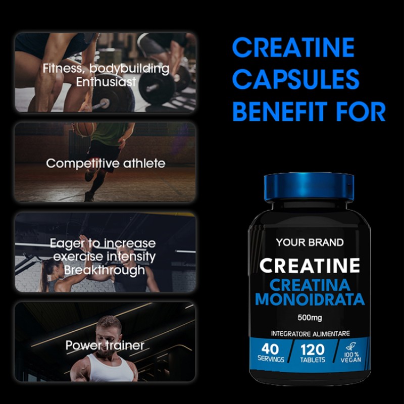 Creatine Monohydrate Capsules Factory - Keto Friendly 120 Capsules