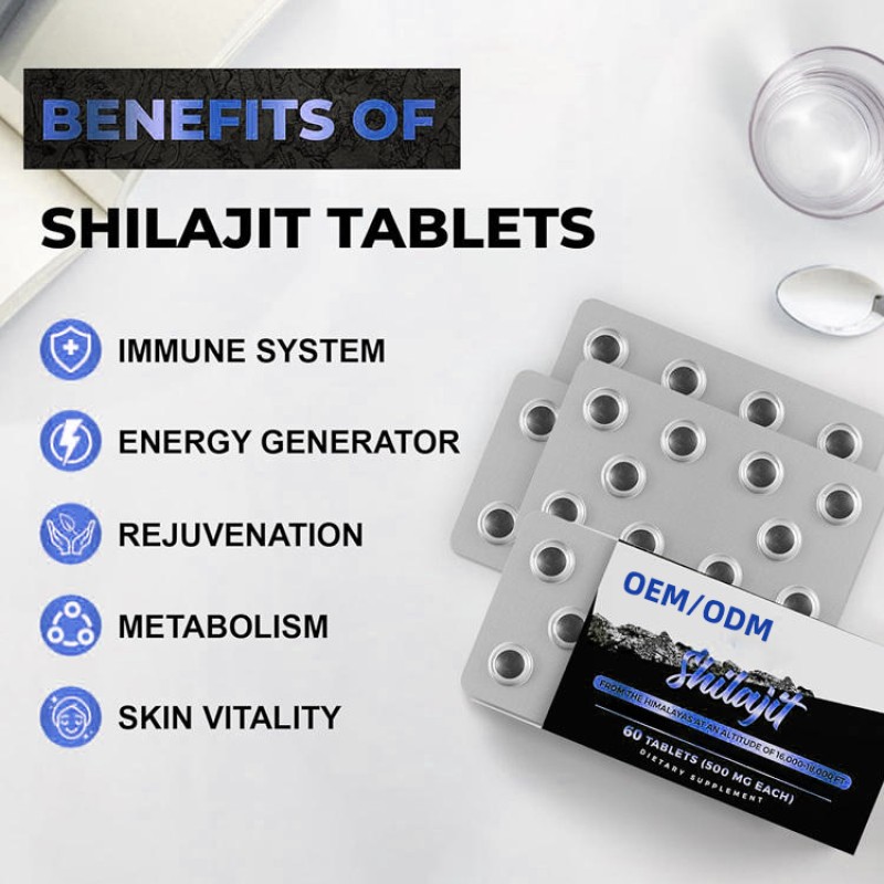 Shilajit Tablets Manufacturer - OEM Himalayan Vegan Halal Fulvic Acid
