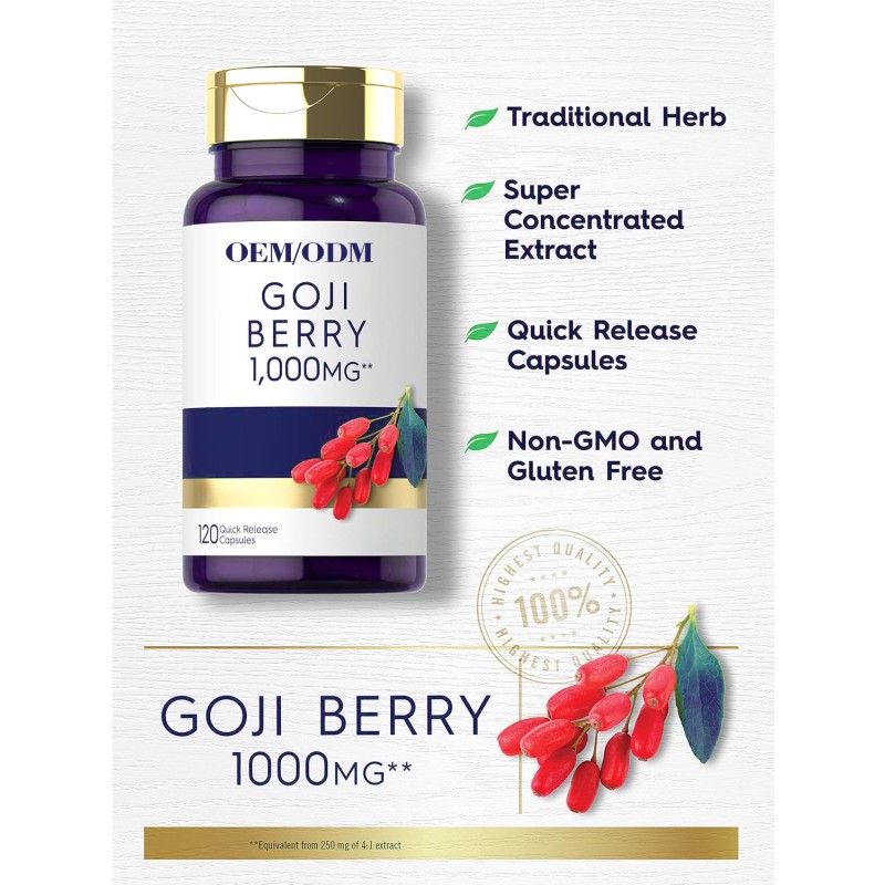 Wolfberry Capsule Factory - OEM Herbal Healthcare Blueberry Candy