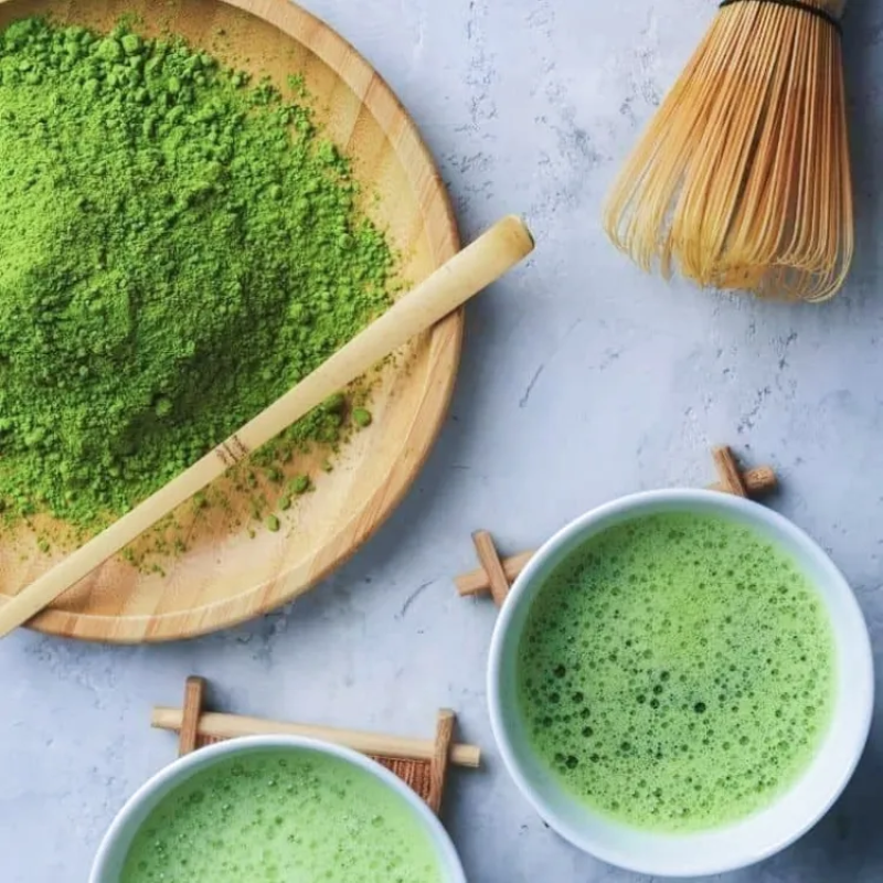 QINSHANTANG Wholesale Private Label Pure Organic Matcha Green Tea Powder Mushroom Matcha Tea Latte