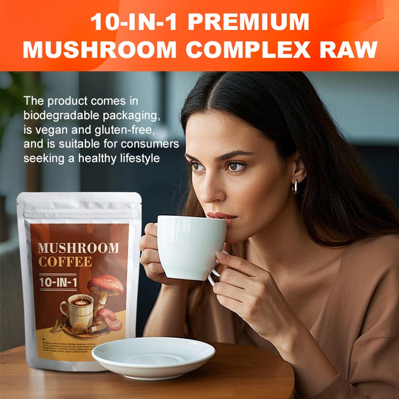 AMULYN Private Label 10 in 1 Ganoderma Coffee Reishi Mushroom Instant Black Coffee