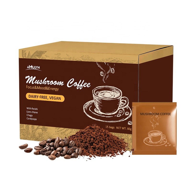 AMULYN OEM Mushroom Coffee Lion's Mane Coffee 6 Mushroom Supplement 7 Mushroom Coffee
