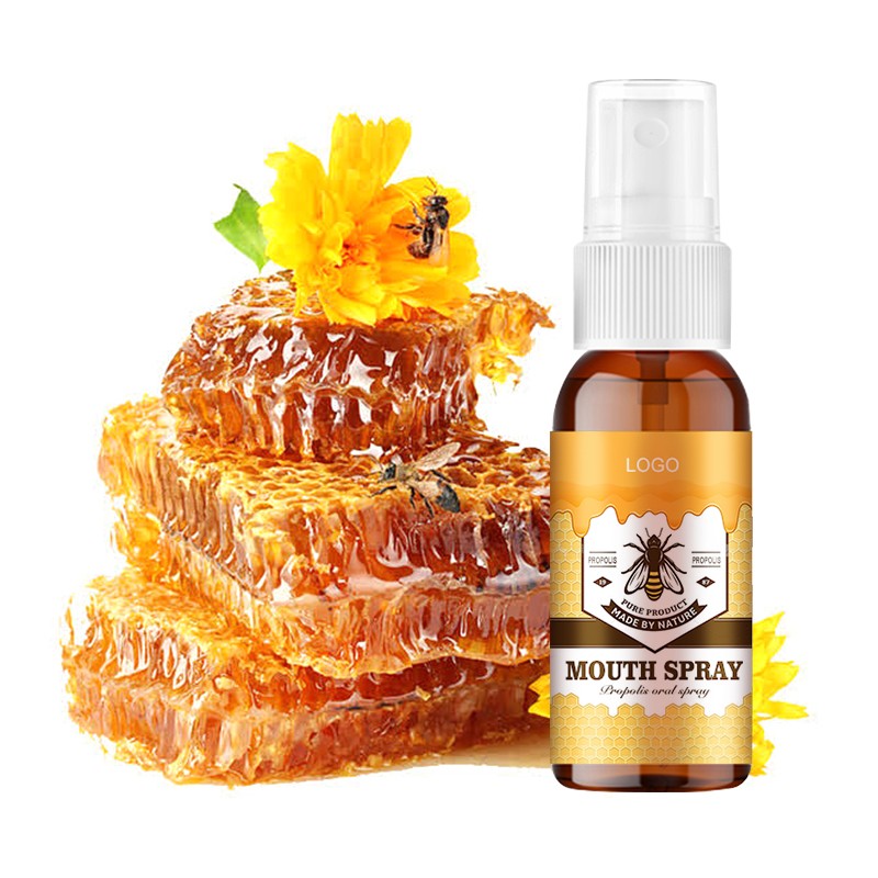 AMULYN Food Grade Oral Spray Custom Propolis with Rutin Natural Personalized Label Packed in Bottle