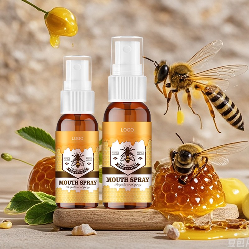 AMULYN Food Grade Oral Spray Custom Propolis with Rutin Natural Personalized Label Packed in Bottle