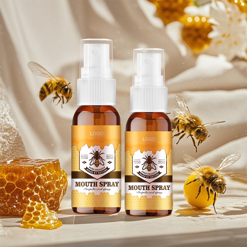 AMULYN Food Grade Oral Spray Custom Propolis with Rutin Natural Personalized Label Packed in Bottle