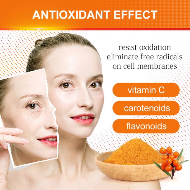 AMULYN 100% Pure Freeze-Dried Sea Buckthorn Fruit Powder Factory-Supplied 100% Food Grade Fruit Extract in Drum Packaging