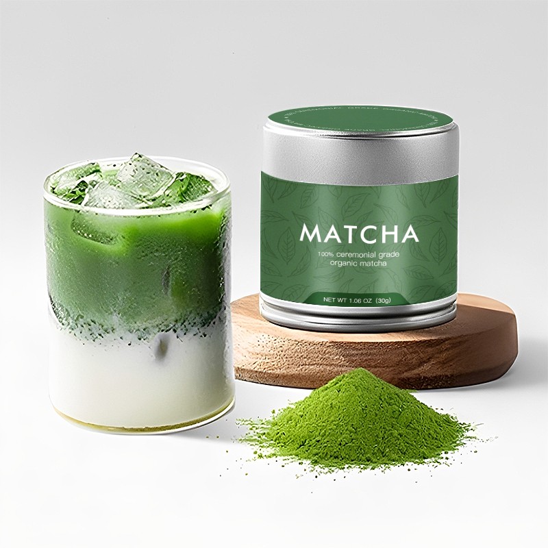 AMULYN 100% Pure Organic Matcha Green Tea Powder OEM Private Label Organic Green Ceremonial Matcha Powder in Can Tinned